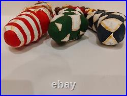 Vintage Paper Mache Chriatmas Ornaments Decor Lot Of 3 Farmhouse Holiday Rare