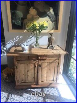 Vintage Pine Antique Cabinet 1920's Handmade Wood Rare Country French Farmhouse