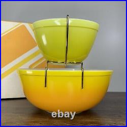Vintage Pyrex Pineapple Party Chip & Dip Promo Bowls 401 404 Bracket Box Rare