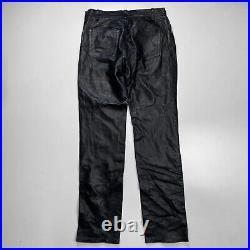 Vintage RARE 1997 Helmut Lang Leather Calfskin Pants Archive Fashion Size 30x32