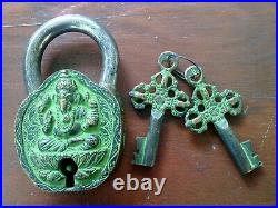 Vintage RARE ANTIQUE BRONZE padlock