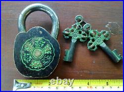 Vintage RARE ANTIQUE BRONZE padlock