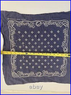 Vintage RARE ANTIQUE Wrangler BANDANA WORKWEAR 18 X 18 Fast Color