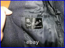Vintage RARE Black wool Belted Back Mens Suit sportswear jacket Sz. 38
