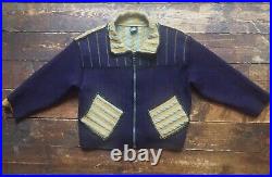 Vintage RARE G-FORCE 80s 90s Patchwork Striped Knit Zip Up Crop Sweater Jacket L