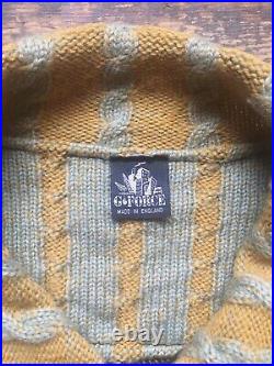 Vintage RARE G-FORCE 80s 90s Patchwork Striped Knit Zip Up Crop Sweater Jacket L