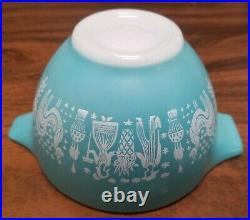 Vintage RARE PYREX AMISH BUTTERPRINT 8 OZ Cinderella Bowl 20 Turquoise