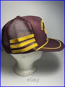 Vintage RARE Three Stripe rural Kansas Gross Towing Service SnapBack Hat USA