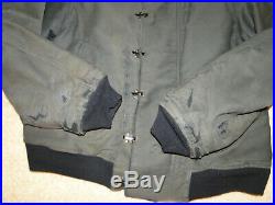 Vintage RARE WWII US NAVY Stencil Deck Hook Dark Blue Color Jacket 40s Sz 46