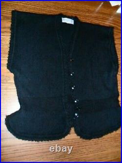 Vintage Rare 1930s Hug Me Tite Thurman Black Women's Sweater Vest Sleeveless