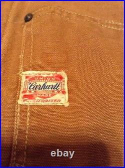 Vintage Rare 1940s Carhartt Work Jacket Blanket Lining Brown Union-Made