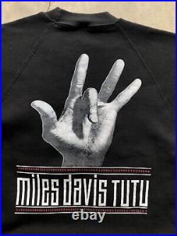 Vintage Rare 1986 Miles Davis Tutu Promo Crewneck Size Medium Made in USA
