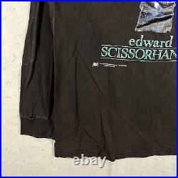 Vintage Rare! 1990 Edward Scissorhands Long Sleeve T-Shirt Mens M/L Black