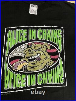 Vintage Rare 1997 alice in chains Eat Like A Pig Shirt Size Mens Large Nice Man