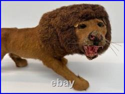 Vintage Rare Antique 17 Lion Made Of Real Hair