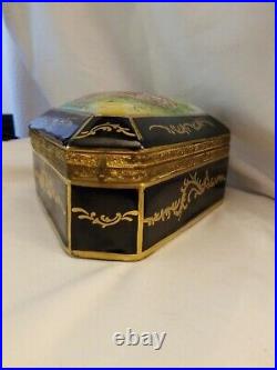 Vintage Rare Antique Baroque Ceramic Gold Dresser Trinket storage box