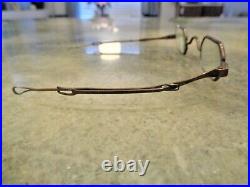 Vintage Rare Antique Brass Sliding Extendable Arms Eyeglasses with Original Case