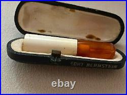 Vintage Rare Antique Genuine Amber Cigarette holder White with Box