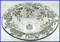 Vintage Rare Antique Sheriffs Jury Panel III Glass Bowl Sterling Silver Overlay
