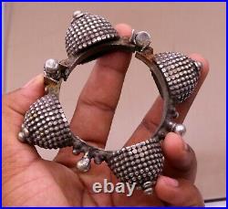 Vintage Rare Antique Special Silver Bangle Cuff Bracelet Tribal Jewelry Cb09