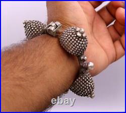 Vintage Rare Antique Special Silver Bangle Cuff Bracelet Tribal Jewelry Cb09