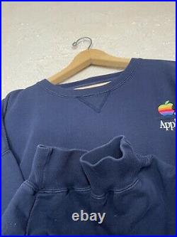 Vintage Rare Apple Employee Crewneck Sweatshirt Rainbow Logo Embroidered XXL
