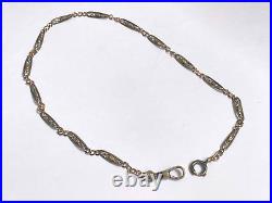 Vintage Rare Beautiful Antique Silver & Nielo Chain for Pocket Watch