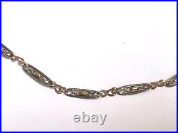 Vintage Rare Beautiful Antique Silver & Nielo Chain for Pocket Watch