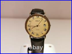 Vintage Rare Beautiful Genuine Men's Ladies Gold Plated Quartz Watch Vogue