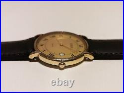 Vintage Rare Beautiful Genuine Men's Ladies Gold Plated Quartz Watch Vogue