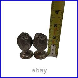 Vintage Rare Brass Walnut Shaped Salt and Pepper Shaker Set of 2 Antique