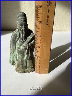 Vintage, Rare Cast Bronze Feng ShuiHoly Man5.5 FigurineHeavy