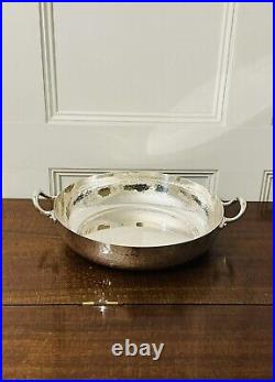 Vintage Rare Christian Dior Silverplate Large Sauce Pot, Hand Hammered