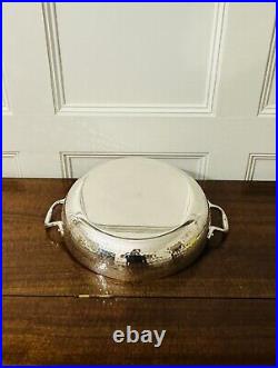 Vintage Rare Christian Dior Silverplate Large Sauce Pot, Hand Hammered