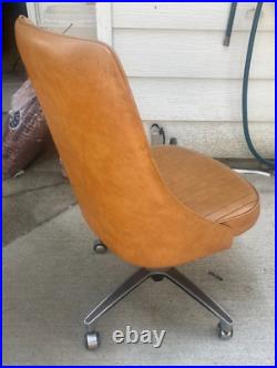 Vintage Rare Chromcraft Furniture Steel + Vinyl Rolling Dining Chair Classic