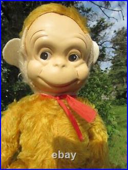 Vintage Rare Face Mohair Monkey Sun Yellow Chimp Toy Antique Bear German Doll 17