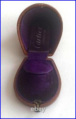 Vintage Rare Old Cartier Paris French Empty Velvet Jewelry Box for Ring
