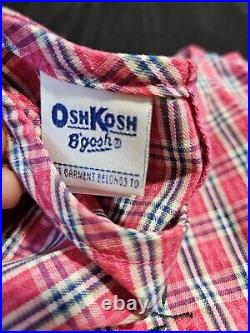 Vintage Rare Oshkosh B'gosh Plaid Dress Size 3 Toddler