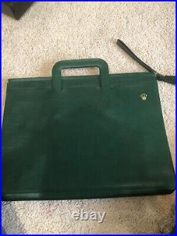 Vintage Rare Rolex Attaché Briefcase Leather Green New