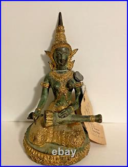 Vintage Rare Thai Bronze Statue With Original Tag