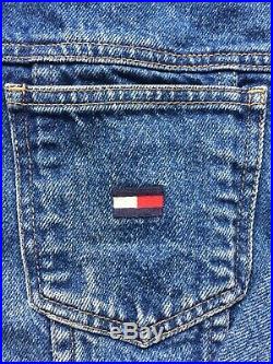 Vintage Rare Tommy Hilfiger Big Flag Logo Denim Jacket Urban Supreme Kith Jean