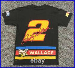 Vintage Rusty Wallace 2 All Over Print TShirt Size L Used Rare Retro OG VTG