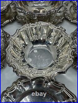 Vintage Set Of 6 Bossi Italy Silverplated Dish Plate And Bowl Rare Antique MCM