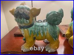 Vintage Set of Rare and Unique Foo Dog Lamps