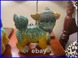 Vintage Set of Rare and Unique Foo Dog Lamps