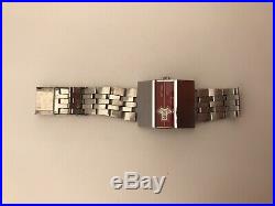 Vintage Sicura Jump Hour Red Dial Watch Ladies Rare Wrist Old Mechanical 1970s