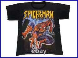 Vintage Spiderman Mexican Bootleg NO TAG XL Very Rare Tee Movie Promo 90s Shirt