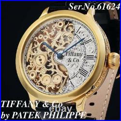 Vintage Tiffany x Patek Philippe Sculpture Handwound Watch Skeleton Rare 61624