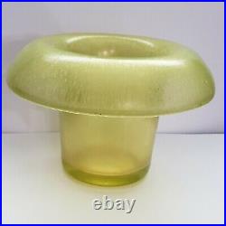 Vintage Vase Art Glass Rare Antique Collectible Studio Art Glass Yellow