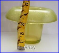 Vintage Vase Art Glass Rare Antique Collectible Studio Art Glass Yellow